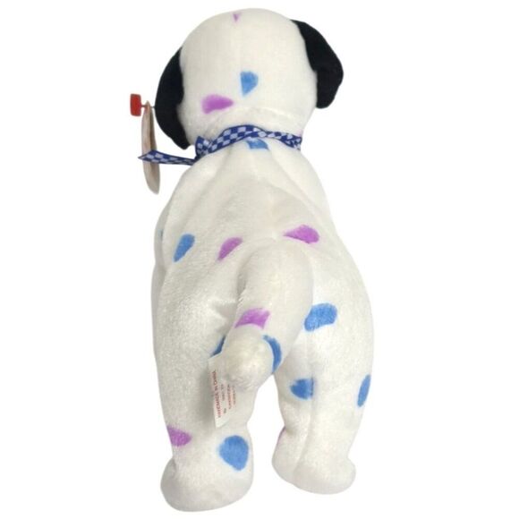 Ty Beanie Baby Dizzy Dalmatian Dog 8" Black Ears Colored Spots Plush 2000 - Picture 3 of 9